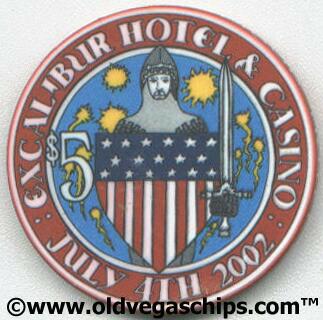 Excalibur 4th of July $5 Casino Chip