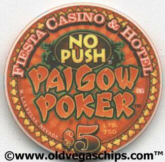 Fiesta Casino No Push Pai Gow Poker $5 Casino Chip