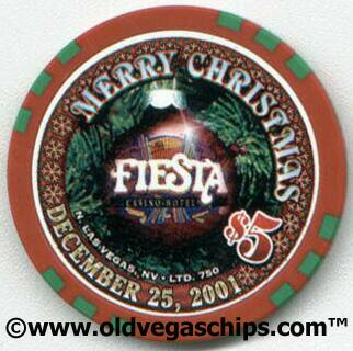 Fiesta Casino Christmas 2001 $5 Casino Chip
