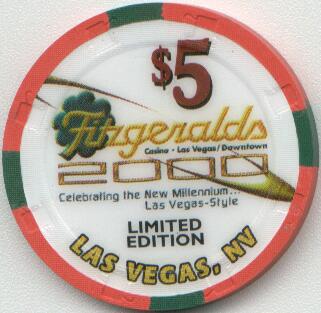 Fitzgeralds Millennium $5 Casino Chip