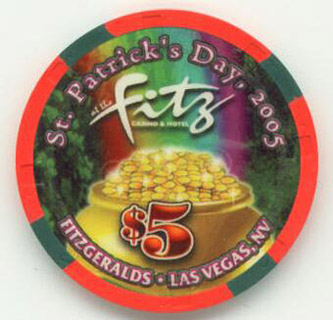 Las Vegas Fitzgeralds St. Patrick's Day 2005 $5 Casino Poker Chip