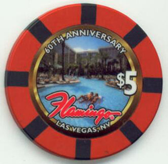 Flamingo 60th Anniversary $5 Casino Chip