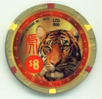 Flamingo Chinese New Year of the Tiger 2010 $8 Casino Chip