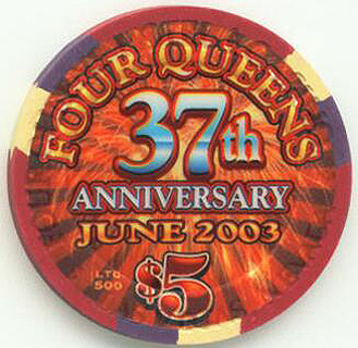 Four Queens 37th Anniversary $5 Casino Chip