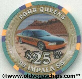 Las Vegas Four Queens 1995 Impala SS $25 Casino Chip