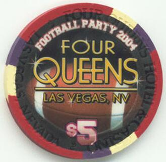 Las Vegas Four Queens Daryle Lamonica Superbowl 2004 $5 Casino Chip