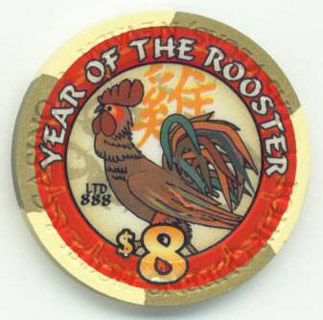 Four Queens Year of the Rooster $8 Casino Chip