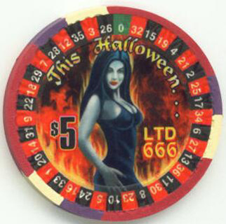Four Queens Halloween 2003 $5 Casino Chip