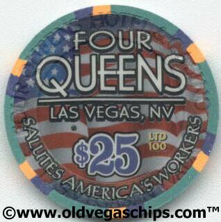 Las Vegas Four Queens Labor Day 2002 $25 Casino Chip