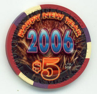 Las Vegas Four Queens New Year 2006 $5 Casino Chip