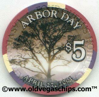 Las Vegas Four Queens Arbor Day 2001 $5 Casino Chip