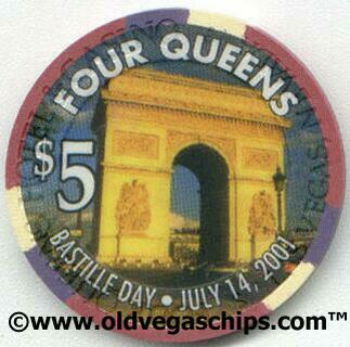 Las Vegas Four Queens Bastille Day 2001 $5 Casino Chip