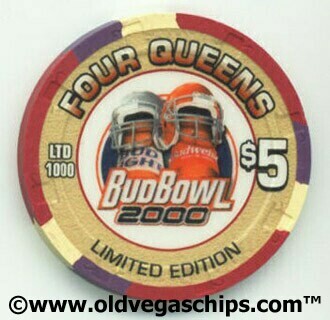 Four Queens BudBowl 2000 $5 Casino Chip
