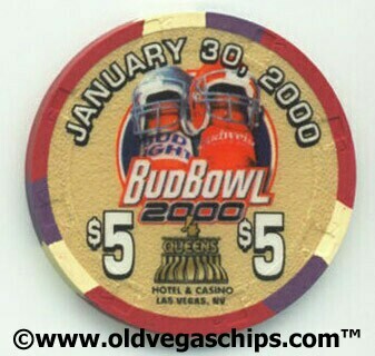 Las Vegas Four Queens BudBowl 2000 $5 Casino Chip