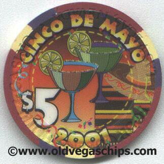 Las Vegas Four Queens Cinco De Mayo 2001 $5 Casino Chip