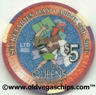 Four Queens Secretaries Day 2001 $5 Casino Chip
