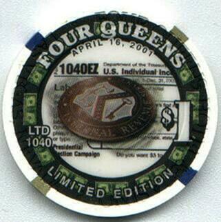 Four Queens Federal Income Tax Day 2001 $1 Casino Chip