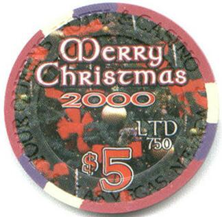 Four Queens Christmas 2000 $5 Casino Chip
