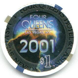 Las Vegas Four Queens Real Millennium $1 Casino Chip