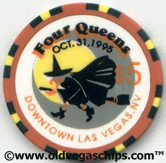 Four Queens Halloween 1995 Witch $5 Casino Chip