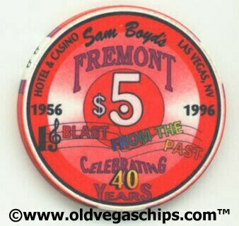 Las Vegas Fremont Hotel 40th Anniversary $5 Casino Chip