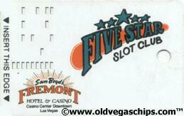 Fremont Casino Five Star Slot Club Card