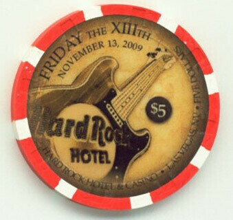 Las Vegas Hard Rock Hotel Friday the 13th $5 Casino Chip