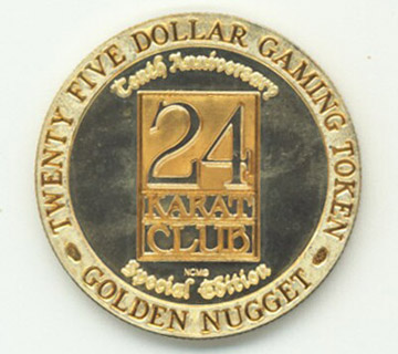 Golden Nugget 24 Karat Club $25 Slot Token