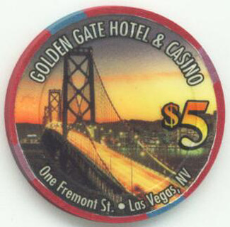 Golden Gate The Bridge at Sunset $5 Casino Chip