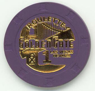 Golden Gate Hotel Purple Roulette Casino Chip