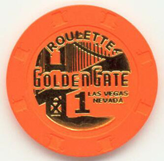Golden Gate Hotel Orange Roulette Casino Chip
