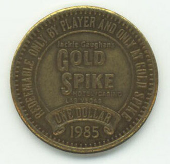 Gold Spike Casino 1985 $1 Slot Token 