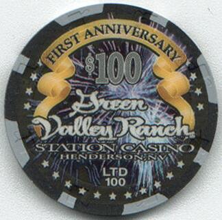 Green Valley Ranch First Anniversary $100 Chip
