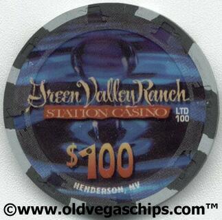 Green Valley Ranch Drop Bar $100 Casino Chips