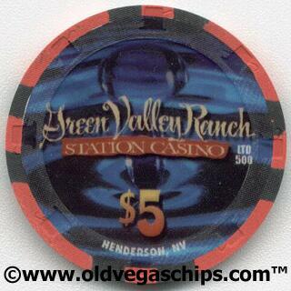 Las Vegas Green Valley Ranch Drop Bar $5 Casino Chip