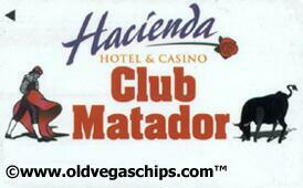 Hacienda Casino Club Matador Slot Club Card