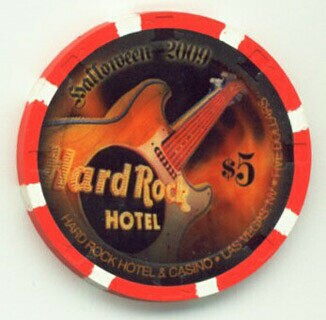 Las Vegas Hard Rock Hotel Halloween 2009 $5 Casino Chip