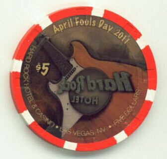 Hard Rock April Fools Day 2011 $5 Casino Chip