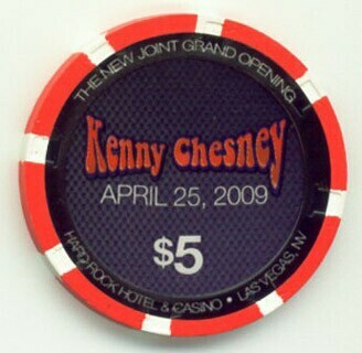 Hard Rock Hotel Kenny Chesney 2009 $5 Casino Chip