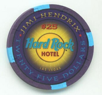 Las Vegas Hard Rock Hotel Jimi Hendrix $25 Casino Poker Chip