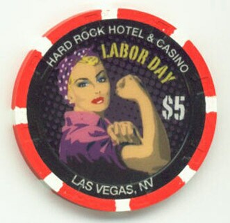 Hard Rock Hotel Labor Day 2008 $5 Casino Chip