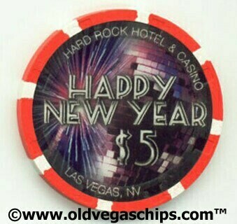 Hard Rock Hotel Happy New Year 2009 $5 Casino Chip