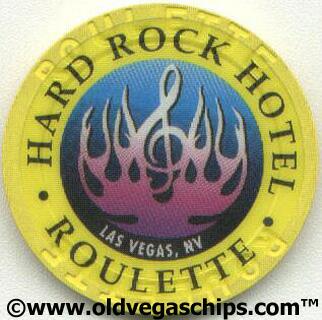 Las Vegas Hard Rock Hotel Purple Flame Yellow Roulette Chip