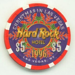 Hard Rock Hotel Christmas 1996 $5 Casino Chip