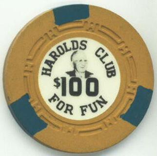Harolds Club 1950's $100 Casino Chip
