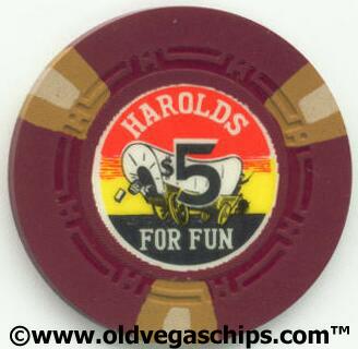 Harolds Club 1950's $5 Casino Chip 