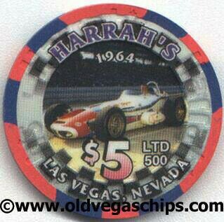 Harrah's A.J. Foyt Indy 500 $5 Casino Chip - 1964