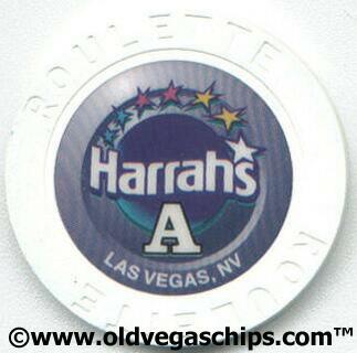 Harrah's White Roulette Chip