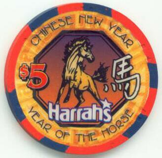 Harrah's Chinese New Year of the Horse 2002 $5 Casino Chip