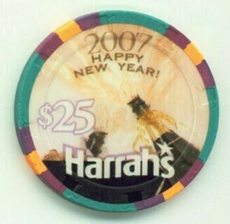 Harrah's Happy New Year 2007 $25 Casino Chip